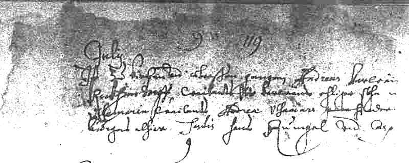 Urkunde Eheschließung 1630
