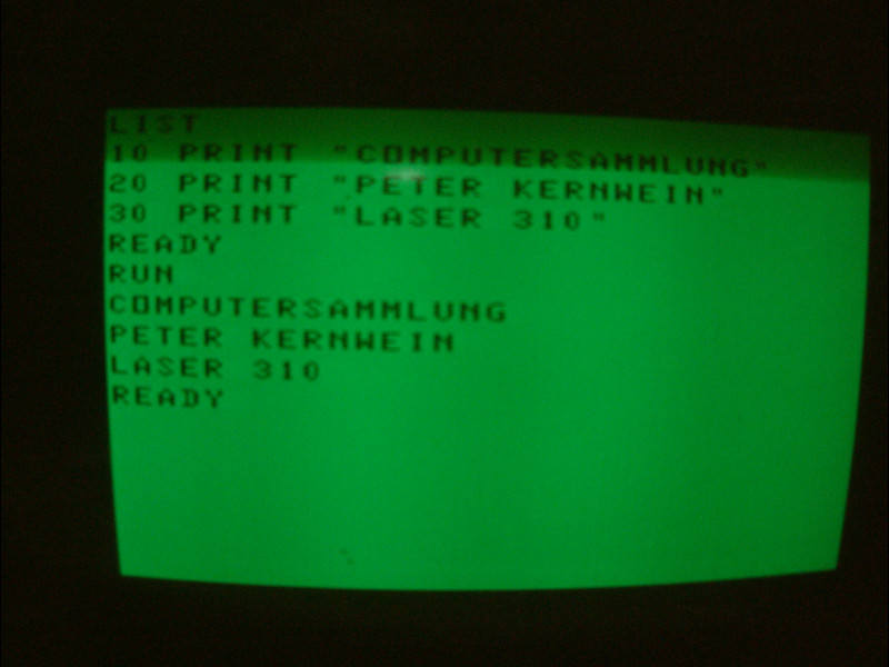 Laser-310 Bildschirmanzeige